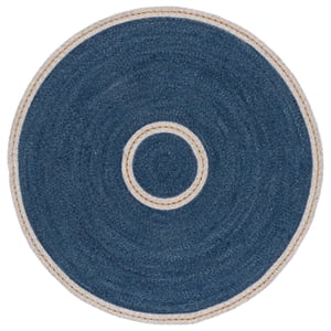 Safavieh Braided 3'-0&quot x 3'-0&quot Wool  Hand Woven Rug in Blue / Beige