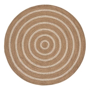 Safavieh Braided 5'-0&quot x 5'-0&quot Wool  Hand Woven Rug in Natural / Silver