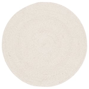 Safavieh Braided 4'-0&quot x 4'-0&quot Wool  Hand Woven Rug in Beige