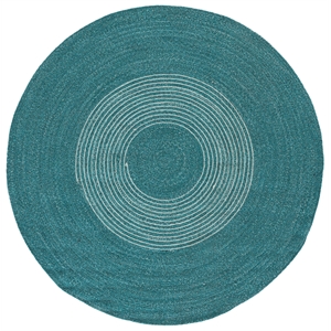 Safavieh Braided 6'-0&quot x 6'-0&quot Wool  Hand Woven Rug in Turquoise / Ivory
