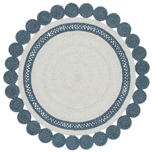 Safavieh Braided 6'-0&quot x 6'-0&quot Wool  Hand Woven Rug in Blue / Sage