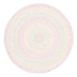Safavieh Braided 3'-0&quot x 3'-0&quot Wool  Hand Woven Rug in Pink / Sage