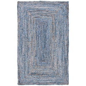 Safavieh Cape Cod 2'-3&quot x 4'-0&quot Jute and Cotton Hand Woven Rug in Blue / Natural