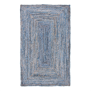 Safavieh Cape Cod 2'-3&quot x 5'-0&quot Jute and Cotton Hand Woven Rug in Blue / Natural