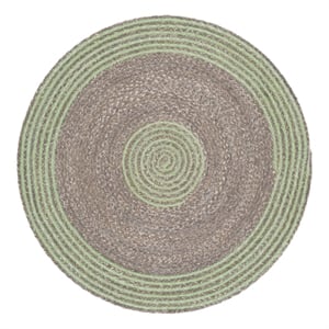 Safavieh Braided 3'-0&quot x 3'-0&quot Wool  Hand Woven Rug in Gray / Green