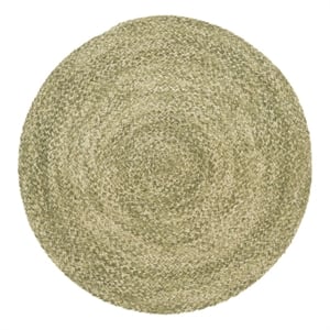 Safavieh Braided 3'-0&quot x 3'-0&quot Wool  Hand Woven Rug in Olive