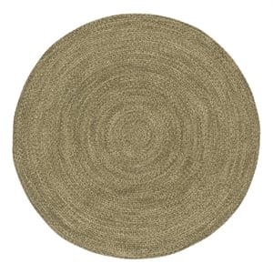 Safavieh Braided 5'-0&quot x 5'-0&quot Wool  Hand Woven Rug in Olive