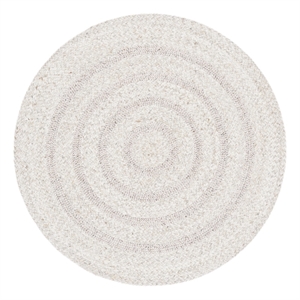 Safavieh Braided 3'-0&quot x 3'-0&quot Wool  Hand Woven Rug in Silver / Ivory