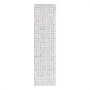 Safavieh Ebony 2'-3&quot x 7'-0&quot Wool and Cotton Hand Tufted Rug in Light Gray/Ivory