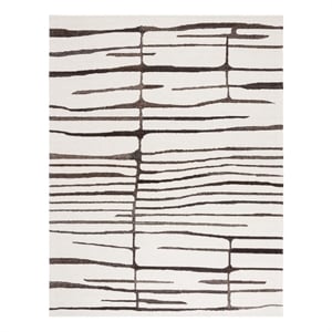 Safavieh Ebony 10'-0&quot x 14'-0&quot Wool and Cotton Hand Tufted Rug inIvory/DarkBrown