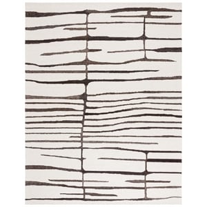 Safavieh Ebony 9'-0&quot x 12'-0&quot Wool and Cotton Hand Tufted Rug in Ivory/DarkBrown