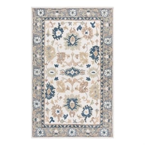 Safavieh Ebony 4'-0&quot x 6'-0&quot Wool and Cotton Hand Tufted Rug in Ivory / Gray