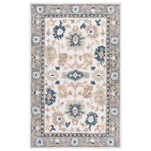 Safavieh Ebony 8'-0&quot x 10'-0&quot Wool and Cotton Hand Tufted Rug in Ivory / Gray