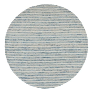 Safavieh Ebony 6'-0&quot x 6'-0&quot Wool and Cotton Hand Tufted Rug in Light Blue/Ivory
