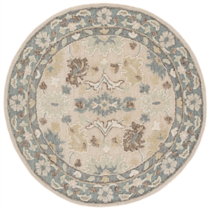 Safavieh Ebony 6'-0&quot x 6'-0&quot Wool and Cotton Hand Tufted Rug in Beige / Gray