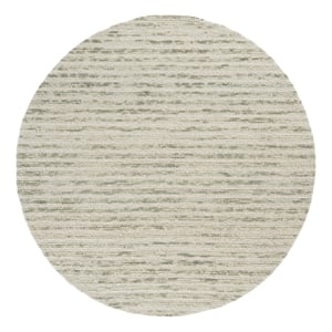 Safavieh Ebony 6'-0&quot x 6'-0&quot Wool and Cotton Hand Tufted Rug in Green / Ivory