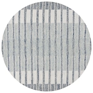 Safavieh Ebony 6'-0&quot x 6'-0&quot Wool and Cotton Hand Tufted Rug in Ivory / Blue