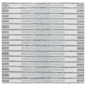 Safavieh Ebony 6'-0&quot x 6'-0&quot Wool and Cotton Hand Tufted Rug in Ivory / Blue