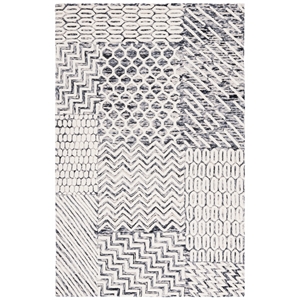 Safavieh Ebony 3'-0&quot x 5'-0&quot Wool and Cotton Hand Tufted Rug in Ivory / Black