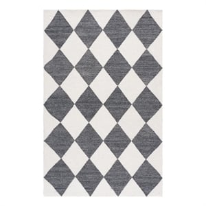 Safavieh Ebony 5'-0&quot x 8'-0&quot Wool and Cotton Hand Tufted Rug in Ivory / Black
