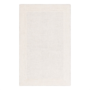 Safavieh Ebony 2'-3&quot x 5'-0&quot Wool and Cotton Hand Tufted Rug in Gray / Ivory