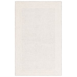 Safavieh Ebony 3'-0&quot x 5'-0&quot Wool and Cotton Hand Tufted Rug in Gray / Ivory