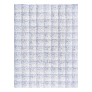 Safavieh Ebony 8'-0&quot x 10'-0&quot Wool and Cotton Hand Tufted Rug in Ivory / Blue