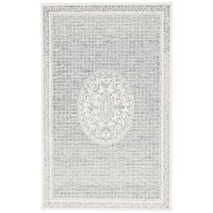 Safavieh Ebony 3'-0&quot x 5'-0&quot Wool and Cotton Hand Tufted Rug in Gray / Ivory