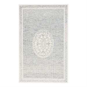 Safavieh Ebony 4'-0&quot x 6'-0&quot Wool and Cotton Hand Tufted Rug in Gray / Ivory
