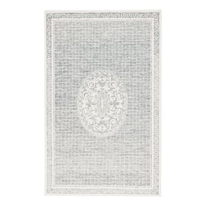 Safavieh Ebony 5'-0&quot x 8'-0&quot Wool and Cotton Hand Tufted Rug in Gray / Ivory