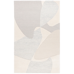Safavieh Ebony 3'-0&quot x 5'-0&quot Wool  Hand Tufted Rug in Light Gray / Ivory