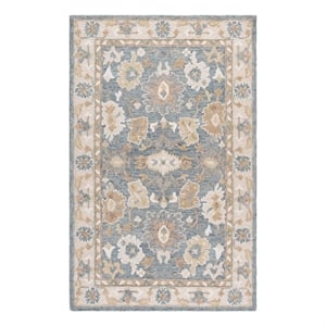 Safavieh Ebony 5'-0&quot x 8'-0&quot Wool and Cotton Hand Tufted Rug in Gray / Beige