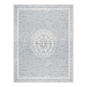 Safavieh Ebony 8'-0&quot x 10'-0&quot Wool and Cotton Hand Tufted Rug in Gray / Ivory