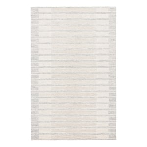 Safavieh Ebony 4'-0&quot x 6'-0&quot Wool and Cotton Hand Tufted Rug in Beige / Gray