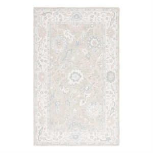 Safavieh Ebony 2'-0&quot x 3'-0&quot Wool  Hand Tufted Rug in Light Gray / Ivory