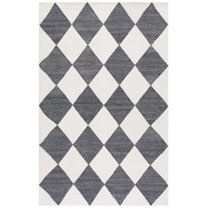 Safavieh Ebony 8'-0&quot x 10'-0&quot Wool and Cotton Hand Tufted Rug in Ivory / Black