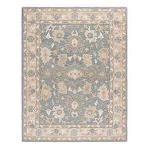 Safavieh Ebony 8'-0&quot x 10'-0&quot Wool and Cotton Hand Tufted Rug in Gray / Beige