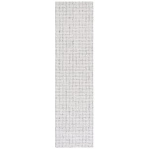 Safavieh Ebony 2'-3&quot x 11'-0&quot Wool and Cotton Hand Tufted Rug in LightGray/Ivory