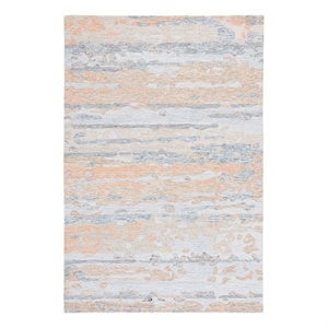 Safavieh Ebony 5'-0&quot x 8'-0&quot Wool and Cotton Hand Tufted Rug in Gray / Rust