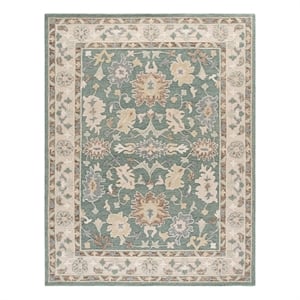 Safavieh Ebony 8'-0&quot x 10'-0&quot Wool and Cotton Hand Tufted Rug in Green / Beige