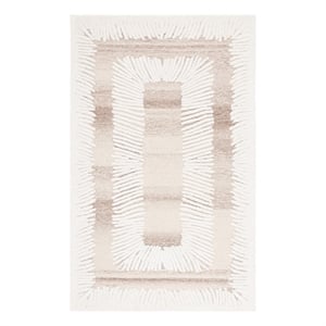Safavieh Ebony 5'-0&quot x 8'-0&quot Wool and Cotton Hand Tufted Rug in Ivory / Brown