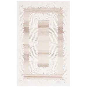 Safavieh Ebony 6'-0&quot x 9'-0&quot Wool and Cotton Hand Tufted Rug in Ivory / Brown