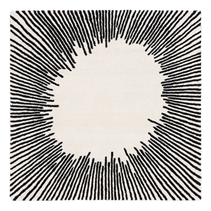 Safavieh Fifth Avenue 3'-0&quot x 3'-0&quot Wool and Cotton Hand Tufted RuginIvory/Black