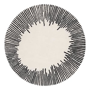 Safavieh Fifth Avenue 9'-0&quot x 9'-0&quot Wool and Cotton Hand Tufted RuginIvory/Black