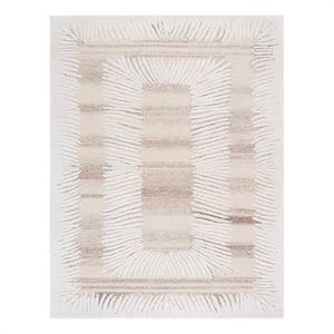 Safavieh Ebony 8'-0&quot x 10'-0&quot Wool and Cotton Hand Tufted Rug in Ivory / Brown
