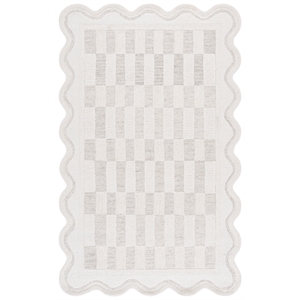 Safavieh Ebony 4'-0&quot x 6'-0&quot Wool and Cotton Hand Tufted Rug in Beige / Ivory