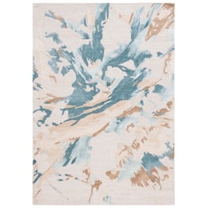 Safavieh Fifth Avenue 3'-0&quot x 5'-0&quot Wool  Hand Tufted Rug in Beige / Teal