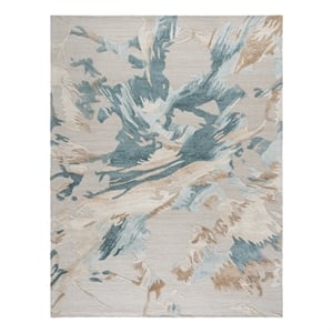 Safavieh Fifth Avenue 8'-0&quot x 10'-0&quot Wool  Hand Tufted Rug in Beige / Teal