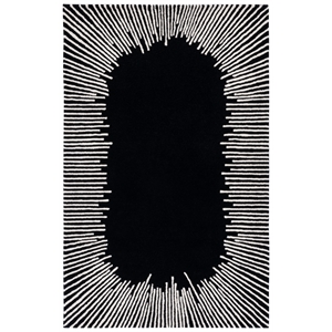Safavieh Fifth Avenue 2'-3&quot x 5'-0&quot Wool and Cotton Hand Tufted RuginBlack/Ivory