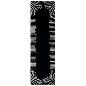Safavieh Fifth Avenue 2'-3&quot x 9'-0&quot Wool and Cotton Hand Tufted RuginBlack/Ivory